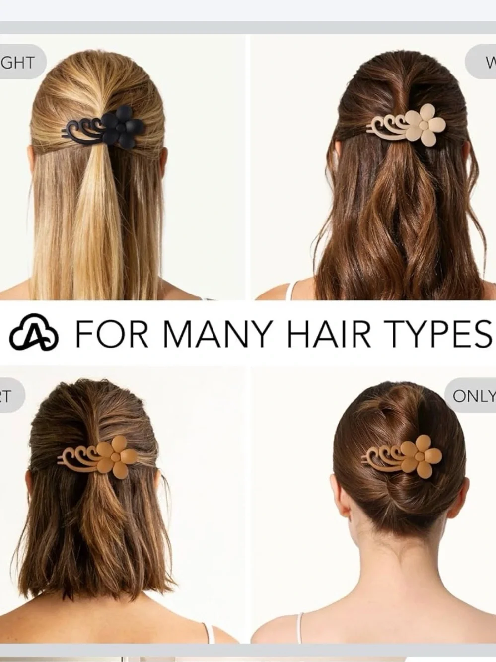 Floral Wave Hair Clip - Pack of Neutral Hair Barrettes hair clips NWT